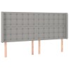 Tête de lit avec oreilles Gris clair 203x16x118/128 cm Tissu 582910582910
