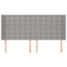 Tête de lit avec oreilles Gris clair 203x16x118/128 cm Tissu 582910582910