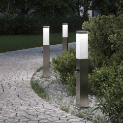 Bornes lumineuses avec détecteur lot de 3 50 cm acier inoxydable IP44 582918582918