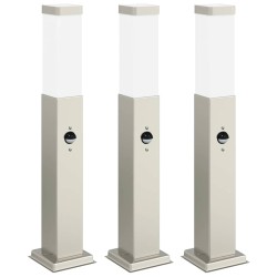 Bornes lumineuses avec détecteur lot de 3 50 cm acier inoxydable IP44 582918582918