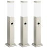 Bornes lumineuses avec détecteur lot de 3 50 cm acier inoxydable IP44 582918582918