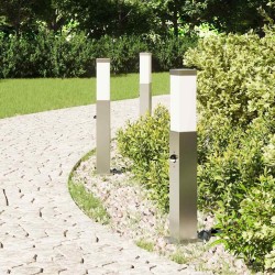 Bornes lumineuses avec détecteur lot de 3 50 cm acier inoxydable IP44 582918582918