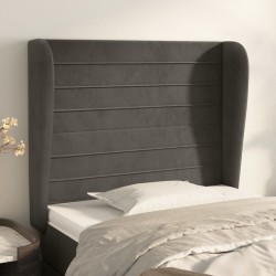Tête de lit avec oreilles Gris foncé 103x23x118/128 cm Velours 582919582919