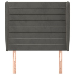 Tête de lit avec oreilles Gris foncé 103x23x118/128 cm Velours 582919582919