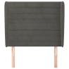 Tête de lit avec oreilles Gris foncé 103x23x118/128 cm Velours 582919582919