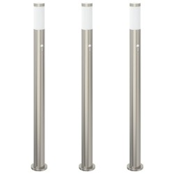 Bornes lumineuses avec détecteur lot de 3 110 cm acier inoxydable IP44 582920582920