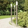 Bornes lumineuses avec détecteur lot de 3 110 cm acier inoxydable IP44 582920582920