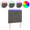Tête de lit à LED Gris foncé 100x5x118/128 cm Velours 582935582935