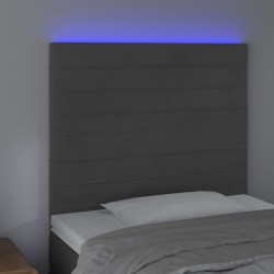 Tête de lit à LED Gris foncé 100x5x118/128 cm Velours 582935582935