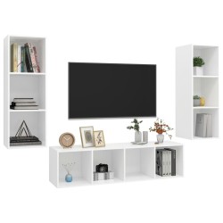 Ensemble de meuble TV 3 pcs Blanc Bois d'ingénierie 583003583003