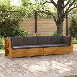Ensemble de canapés d'extérieur avec coussin 4 Pièce Marron 583004583004