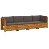 Ensemble de canapés d'extérieur avec coussin 4 Pièce Marron 583004583004