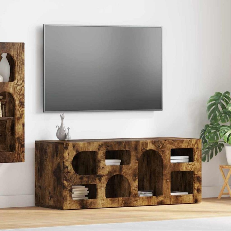 Meuble TV ELST 100 x 35 x 40 cm Chêne fumé Bois d'ingénierie 583007583007