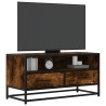 Meuble TV chêne fumé 80x34,5x40 cm bois d'ingénierie et métal 583008583008