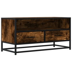 Meuble TV chêne fumé 80x34,5x40 cm bois d'ingénierie et métal 583008583008