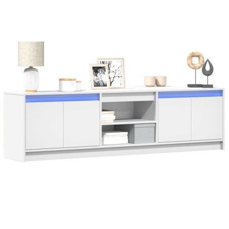Meuble TV avec LED blanc 180x34x50 cm bois d'ingénierie 583015583015