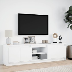 Meuble TV avec LED blanc 180x34x50 cm bois d'ingénierie 583015583015