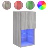 Meuble TV avec lumières LED sonoma gris 30,5x30x60 cm 583016583016