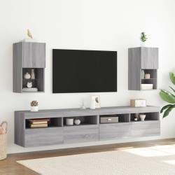 Meuble TV avec lumières LED sonoma gris 30,5x30x60 cm 583016583016