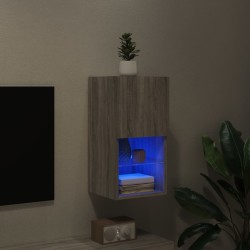 Meuble TV avec lumières LED sonoma gris 30,5x30x60 cm 583016583016