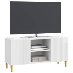 Meuble TV Blanc brillant 102 x 34,5 x 50 cm Bois d'ingénierie 583019583019