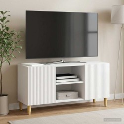 Meuble TV Blanc brillant 102 x 34,5 x 50 cm Bois d'ingénierie 583019583019