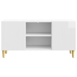 Meuble TV Blanc brillant 102 x 34,5 x 50 cm Bois d'ingénierie 583019583019