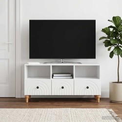 Meuble TV Blanc Brillant 102 x 34,5 x 50 cm Bois d’ingénierie 583020583020