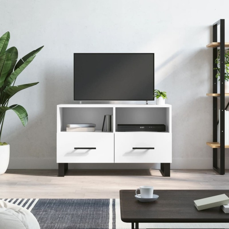 Meuble TV Blanc 80x36x50 cm Bois d'ingénierie 583021583021