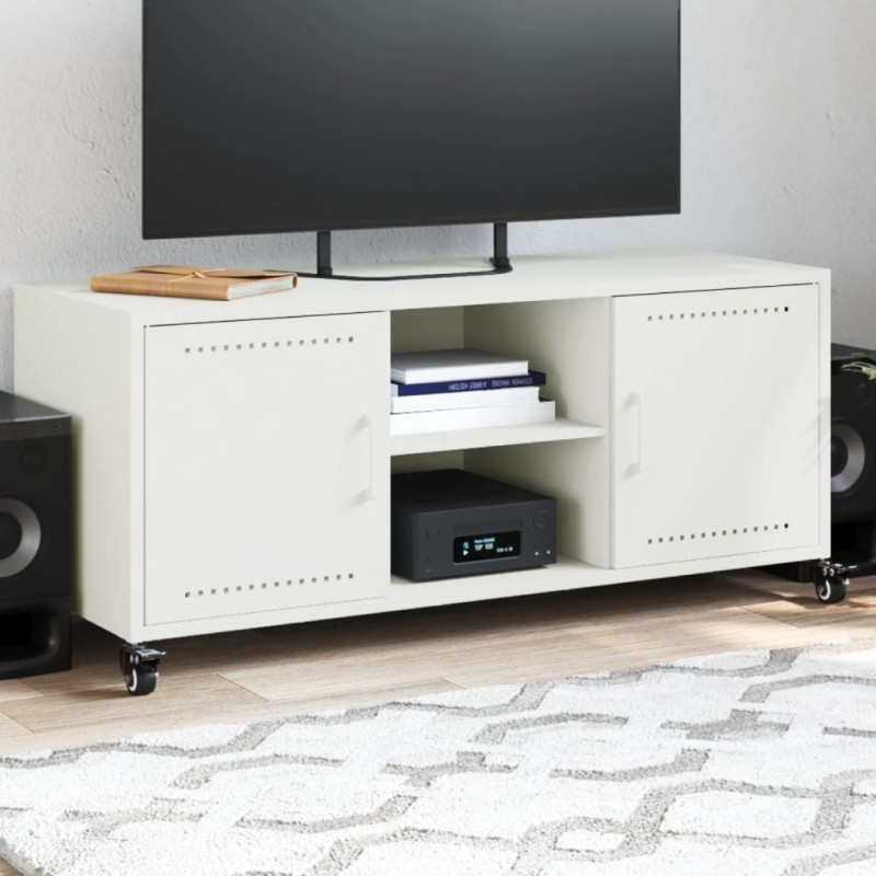 Meuble TV blanc 100,5x39x43,5 cm acier 583024583024