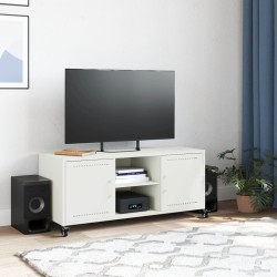Meuble TV blanc 100,5x39x43,5 cm acier 583024583024