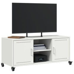 Meuble TV blanc 100,5x39x43,5 cm acier 583024583024