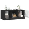 Table basse avec portes en verre noir 102x50x42 cm 583038583038