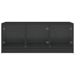 Table basse avec portes en verre noir 102x50x42 cm 583038583038