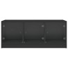 Table basse avec portes en verre noir 102x50x42 cm 583038583038