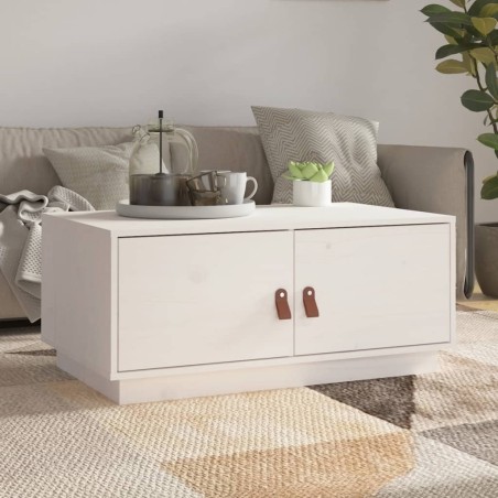 Table basse Blanc 80x50x35 cm Bois massif de pin 583039583039