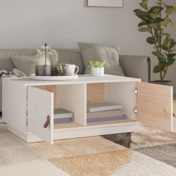 Table basse Blanc 80x50x35 cm Bois massif de pin 583039583039