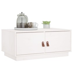 Table basse Blanc 80x50x35 cm Bois massif de pin 583039583039