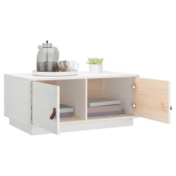 Table basse Blanc 80x50x35 cm Bois massif de pin 583039583039