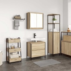 Ensemble de meubles de salle de bain 2 pcs en bois d'ingénierie chêne Sonoma 583040583040