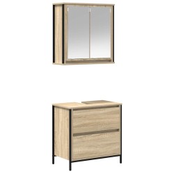 Ensemble de meubles de salle de bain 2 pcs en bois d'ingénierie chêne Sonoma 583040583040
