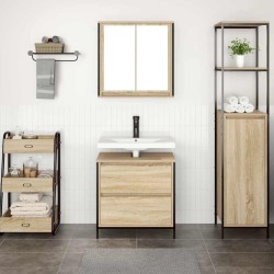 Ensemble de meubles de salle de bain 2 pcs en bois d'ingénierie chêne Sonoma 583040583040