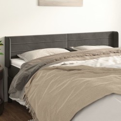 Tête de lit avec oreilles Gris foncé 203x16x78/88 cm Velours 583045583045