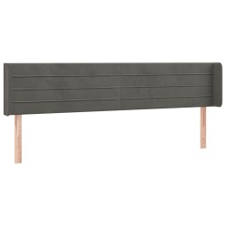 Tête de lit avec oreilles Gris foncé 203x16x78/88 cm Velours 583045583045