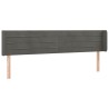 Tête de lit avec oreilles Gris foncé 203x16x78/88 cm Velours 583045583045