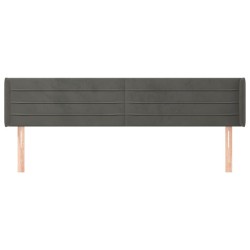Tête de lit avec oreilles Gris foncé 203x16x78/88 cm Velours 583045583045