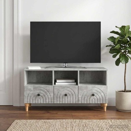 Meuble TV Gris Béton 102 x 34,5 x 50 cm Bois d’ingénierie 583049583049