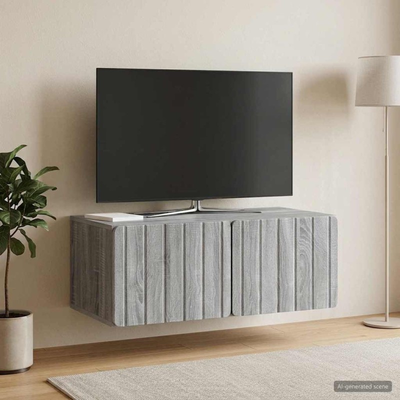 Meuble TV mural 78,5 x 41 x 30 cm Sonoma gris Bois d'ingénierie 583083583083