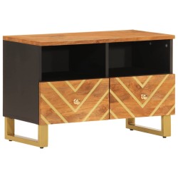 Meuble TV marron et noir 70x33,5x46 cm bois massif de manguier 583084583084