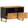 Meuble TV marron et noir 70x33,5x46 cm bois massif de manguier 583084583084